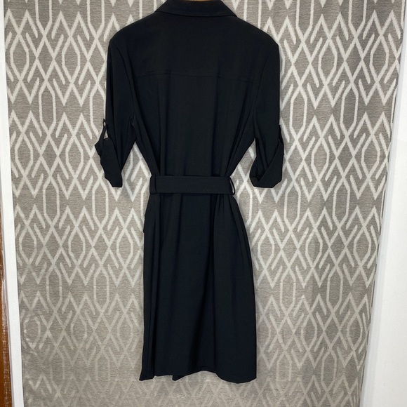 Micheal Micheal Kors Belted Zipper Shirt Dress Black Size: L - Picture 2 of 3